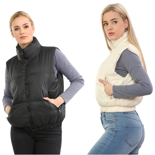 Short Padded Puffer Gilet Vest Jacket