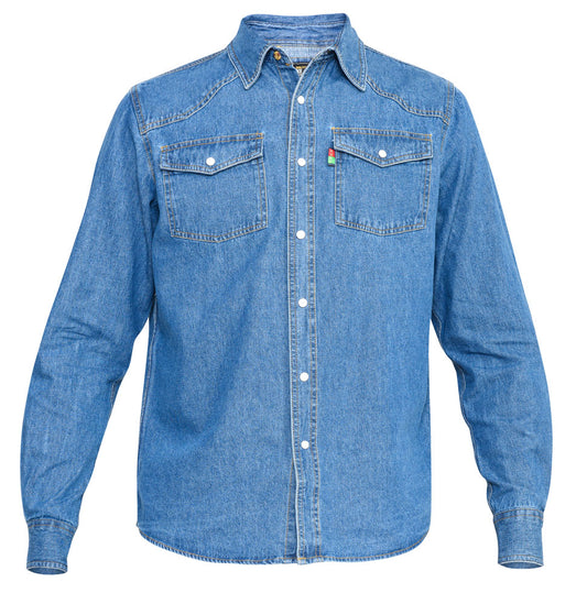 Duke D555 Blue Denim Long Sleeve Shirt Plus Size