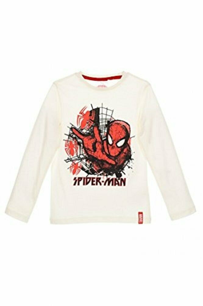 Spiderman White T-Shirt, Perfect For Any Spiderman Fan Long Sleeve, 3 Unique Designs, 100% Cotton, Official Merchandise
