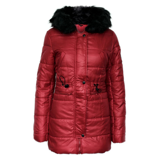 Long Quilted Faux Fur Coat
